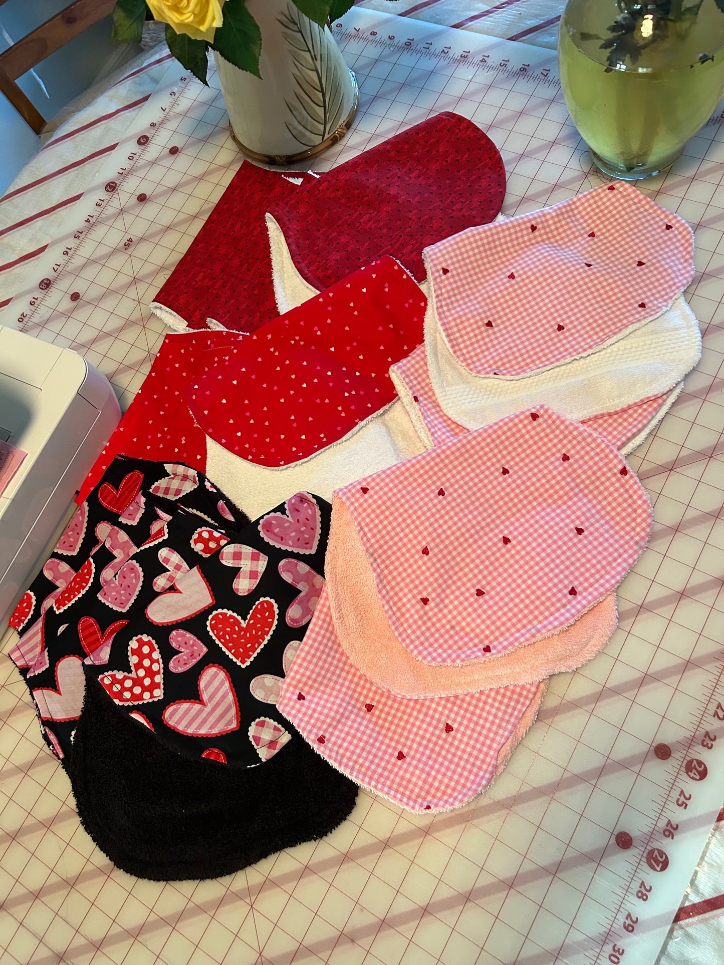Valentines Burp cloth